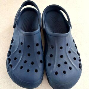 Crocs Shoes Men's Size 11 Classic Crocs Clogs Navy Blue Logo on Side
